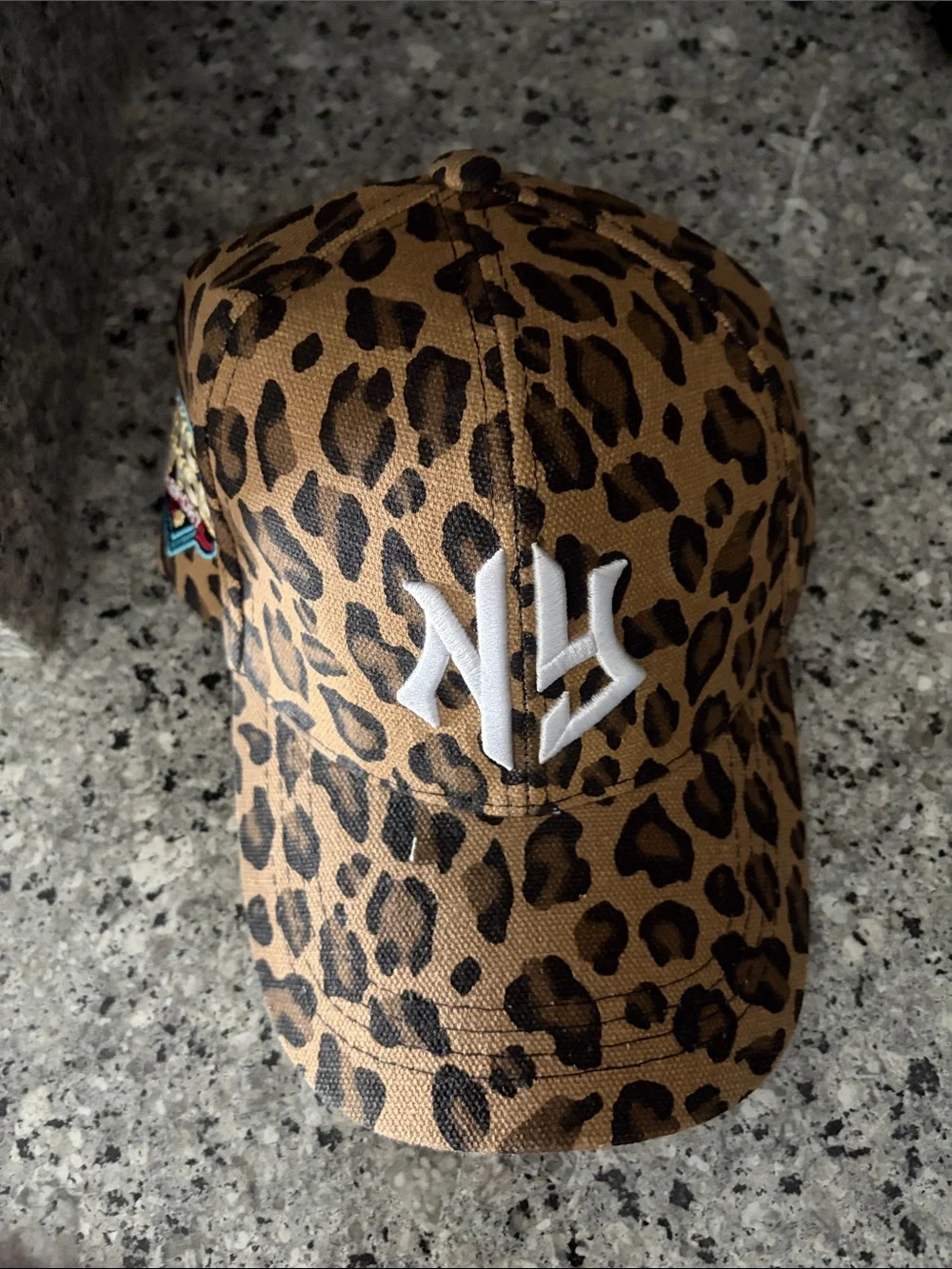Leopard Print Kids' Baseball Cap with White Logo